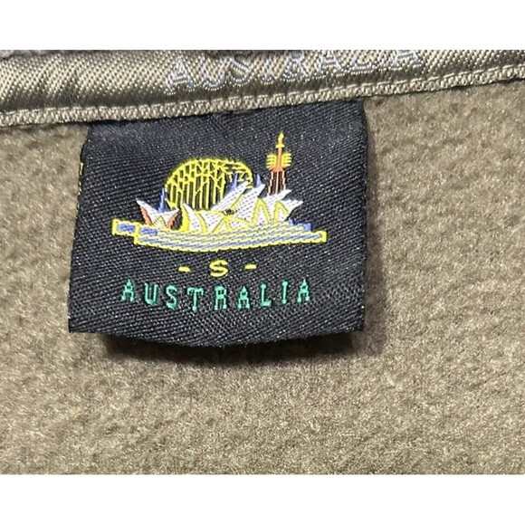 Australia Fleece Full Zip Jacket Mens Large Sydney Kangaroo UK Logo Green Hippie - Picture 5 of 6